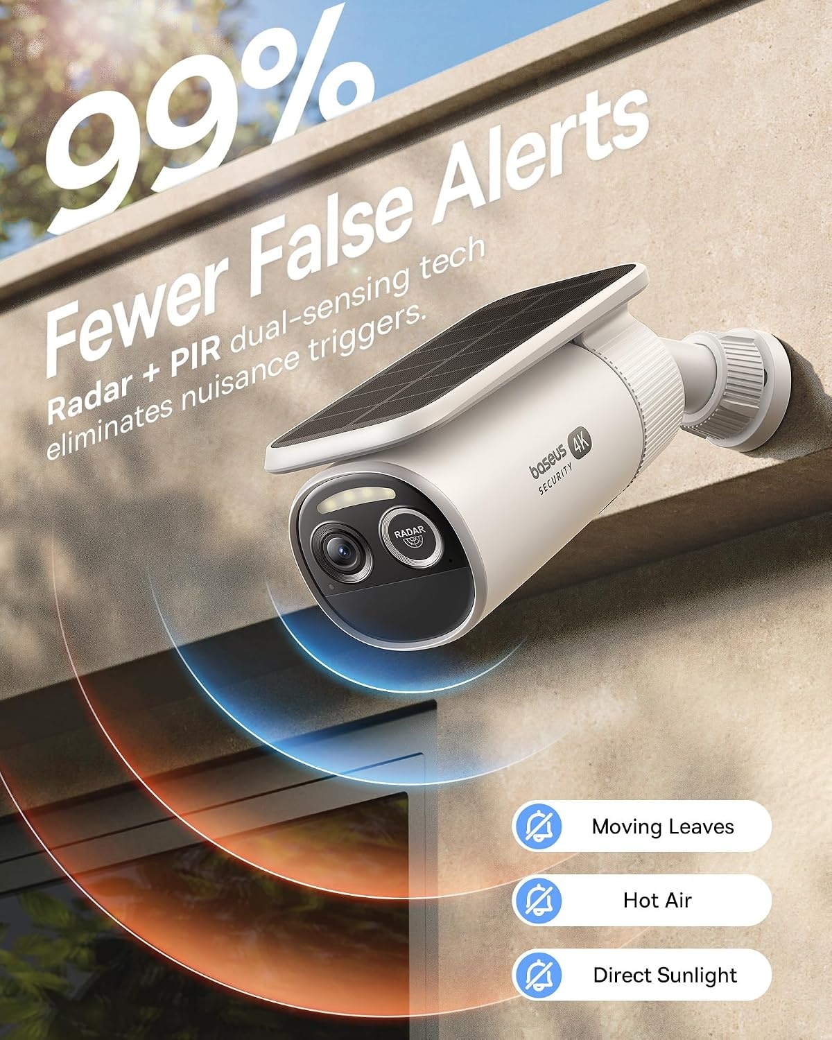image:imageBaseus S2 4K Solar Security Cameras Wireless Outdoor RadarPIR Detection AI Face Recognition Auto SunlightTracking Color Night Vision IP67 No Monthly Fee Local Storage Featured at CES 20254KSolocam