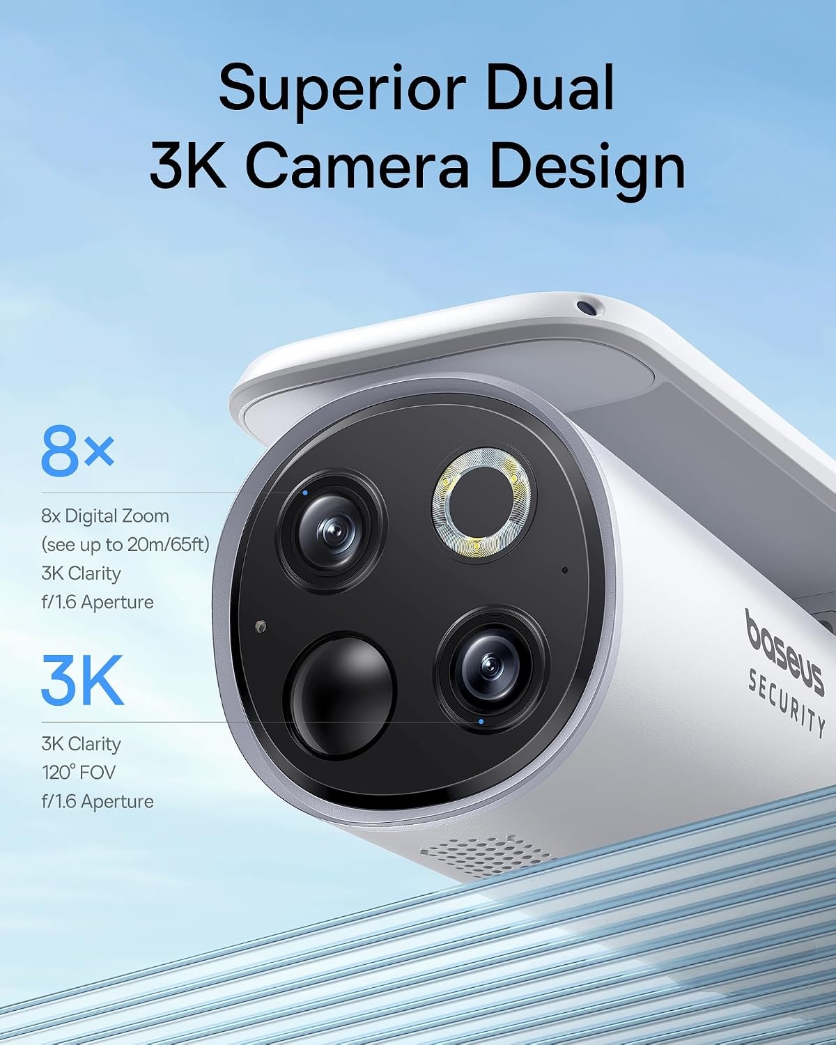 image:imageBaseus Solar Security Camera Wireless Outdoor S1 Pro 2Cam Kit Forever Power with Auto SunlightTracking System Dual Camera with 3K Clarity No Monthly Fee 16TB Expandable Local Storage