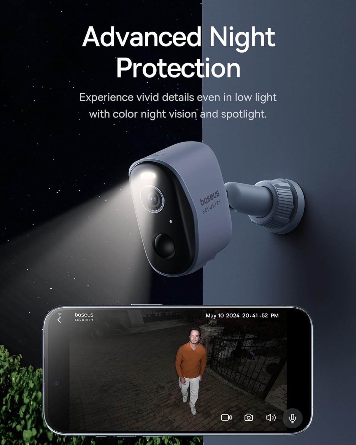 image:imageBaseus Solar Security Cameras Wireless Outdoor N1 2Cam Kit with Solar Panel 3W 2K Color Night Vision Camera for Home Security SolarPowered IP67 No Monthly Fee 16TB Expandable Local Storage2Cam Kit Solar Panel