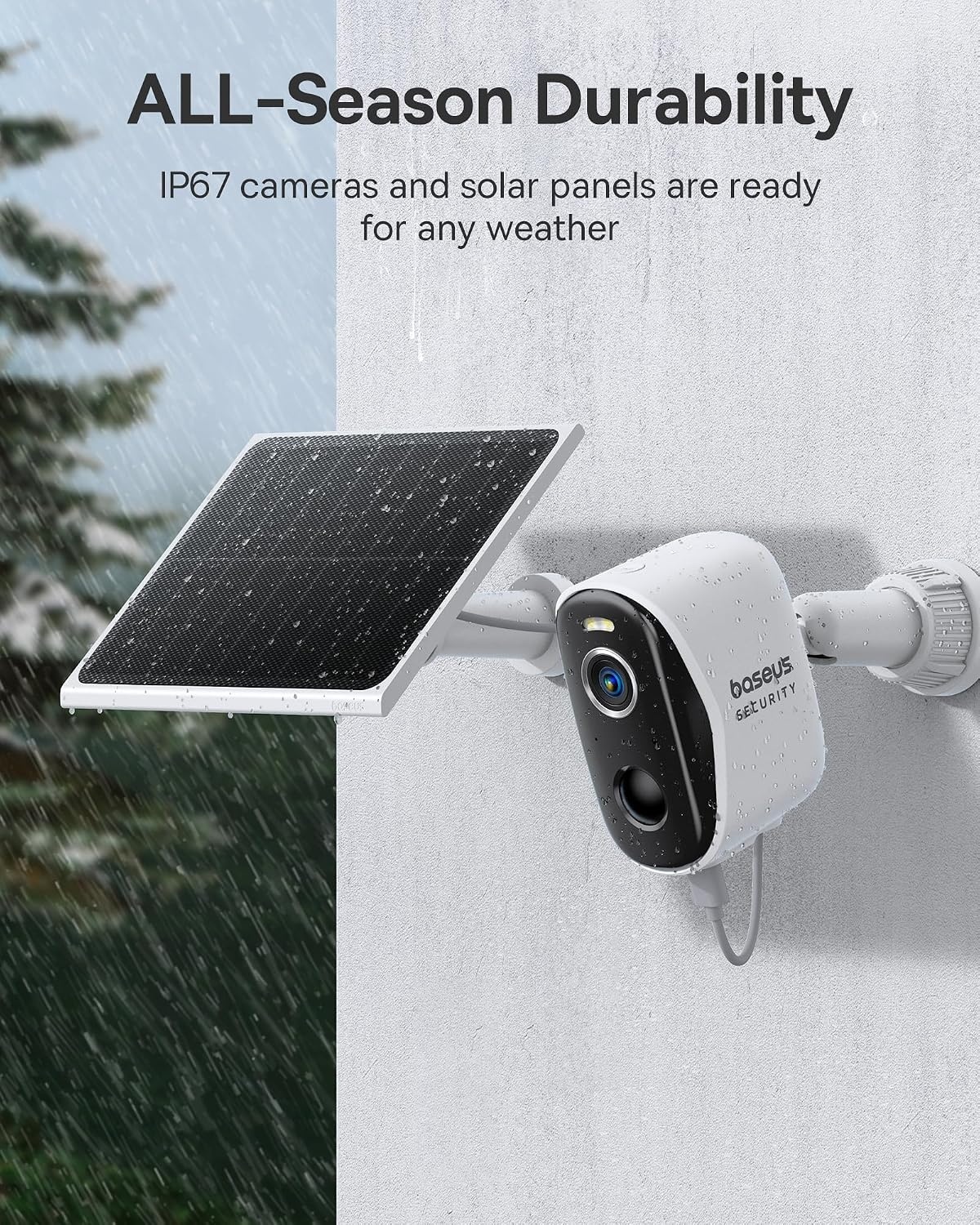 image:imageBaseus Solar Security Cameras Wireless Outdoor N1 2Cam Kit with Solar Panel 3W 2K Color Night Vision Camera for Home Security SolarPowered IP67 No Monthly Fee 16TB Expandable Local Storage2Cam Kit Solar Panel