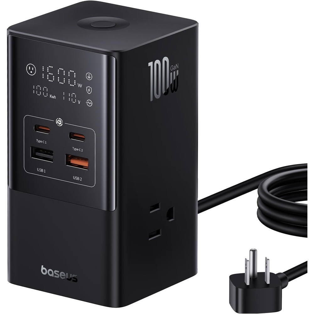 image:imageBaseus 7in1 USB C Charging Station 100W PowerCombo Fast Charging Power Strip with 3AC2U2C USB USB C Charging Station for Desktop Accessories MacBook Tablets in Office Home and Dorm