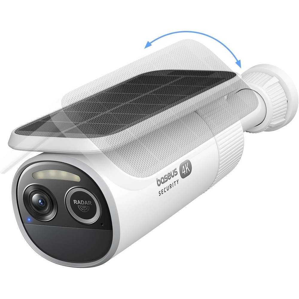 image:imageBaseus S2 4K Solar Security Cameras Wireless Outdoor RadarPIR Detection AI Face Recognition Auto SunlightTracking Color Night Vision IP67 No Monthly Fee Local Storage Featured at CES 20254KSolocam