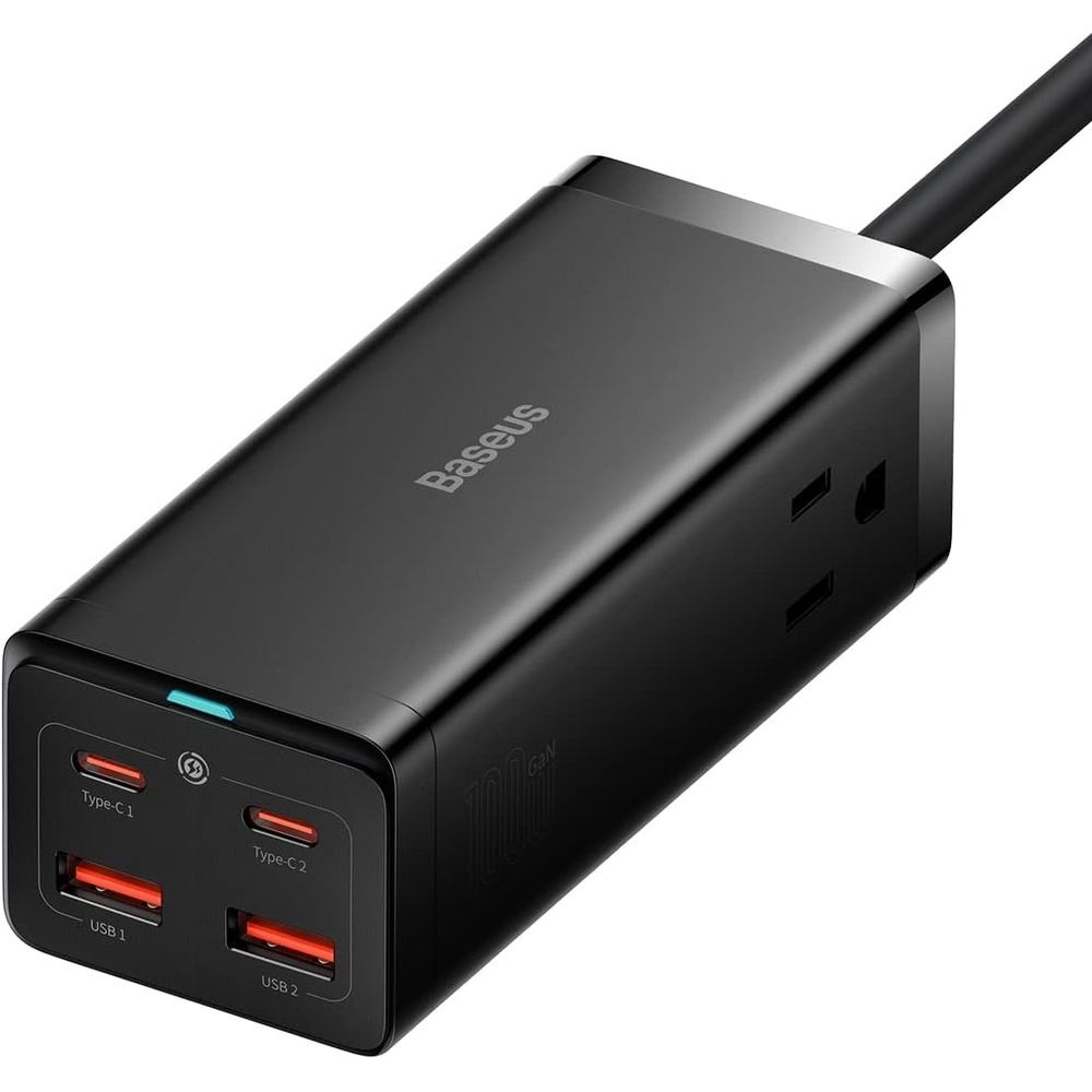 image:imageBaseus USB C Charger 100W Power Strip PowerCombo with 4 USB Ports amp 2 Outlet Extender USB Charging Station for MacBook ProLaptopsiPhoneSamsungiPad Fast Charging