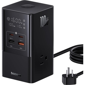 Baseus 7-in-1 USB C Charging Station, 100W PowerCombo Fast Charging Power Strip with 3AC+2U+2C USB, USB C Charging Station for Desktop Accessories, MacBook, Tablets in Office, Home and Dorm